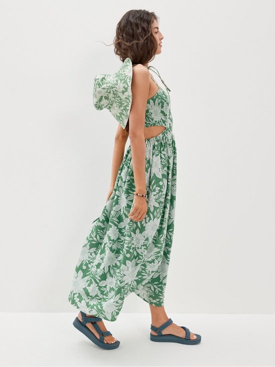 American Eagle Outfitters Dresses & Skirts - American Eagle Cotton Linen Open Back Smocked Sunset Maxi Dress